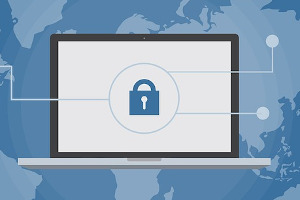 laptop screen with lock